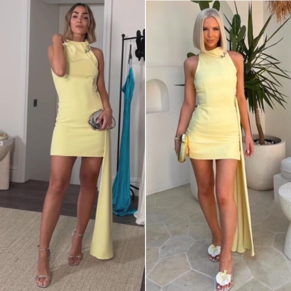 NEW House of CB Marla Dress Lemon Large+ (XL) Tall Length - Picture 11 of 17